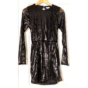 Backless Sequin Little Black Dress